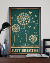 Dandelion Butterfly Just Breathe Poster Vintage Room Home Decor Wall Art Gifts Idea - Mostsuit