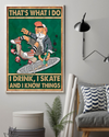 Skateboarding Beer Cat Canvas Prints That's What I Do Vintage Wall Art Gifts Vintage Home Wall Decor Canvas - Mostsuit