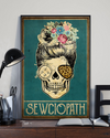 Sewing Sewciopath Skull Poster Vintage Room Home Decor Wall Art Gifts Idea - Mostsuit