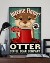 Otters Coffee Loves Canvas Prints Intense Flavor Otter Coffee Bean Company Vintage Wall Art Gifts Vintage Home Wall Decor Canvas - Mostsuit