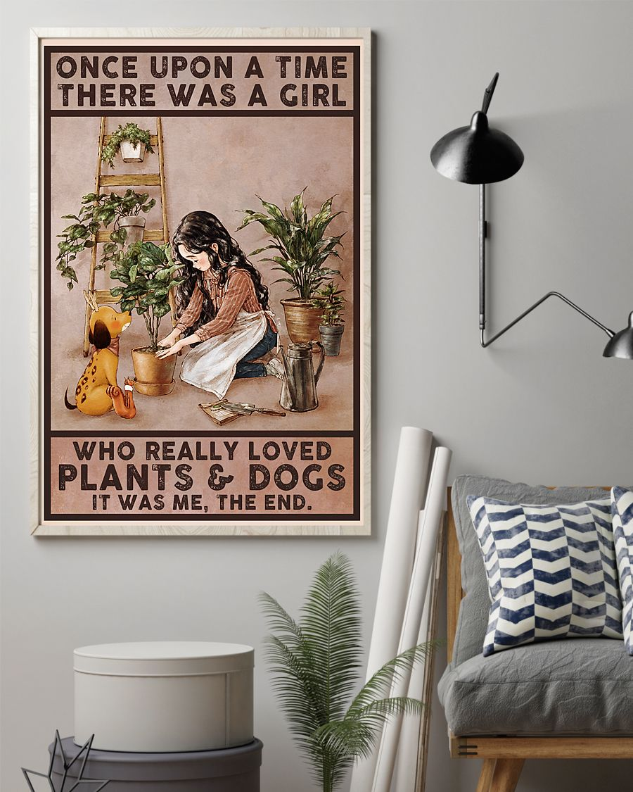 Garden Poster Once Upon A Time There Was A Girl Who Really Loved Plants And Dogs Vintage Room Home Decor Wall Art Gifts Idea - Mostsuit