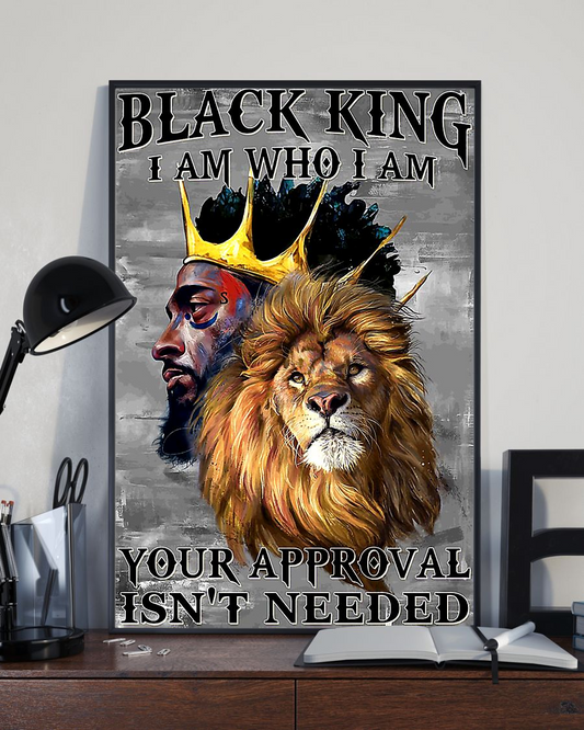Black King Lion Poster Vintage Room Home Decor Wall Art Gifts Idea - Mostsuit