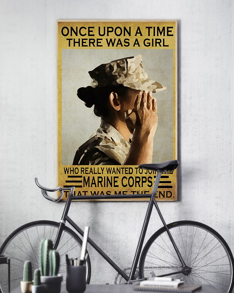 The Girl Joined The USMC Canvas Prints Once Upon A Time Vintage Wall Art Gifts Vintage Home Wall Decor Canvas - Mostsuit