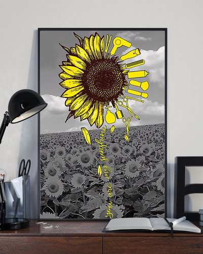 Hairstylist You Are My Sunshine Poster Sunflower Hairdresser's Tools Hair Stylist Room Home Decor Wall Art Gifts Idea - Mostsuit