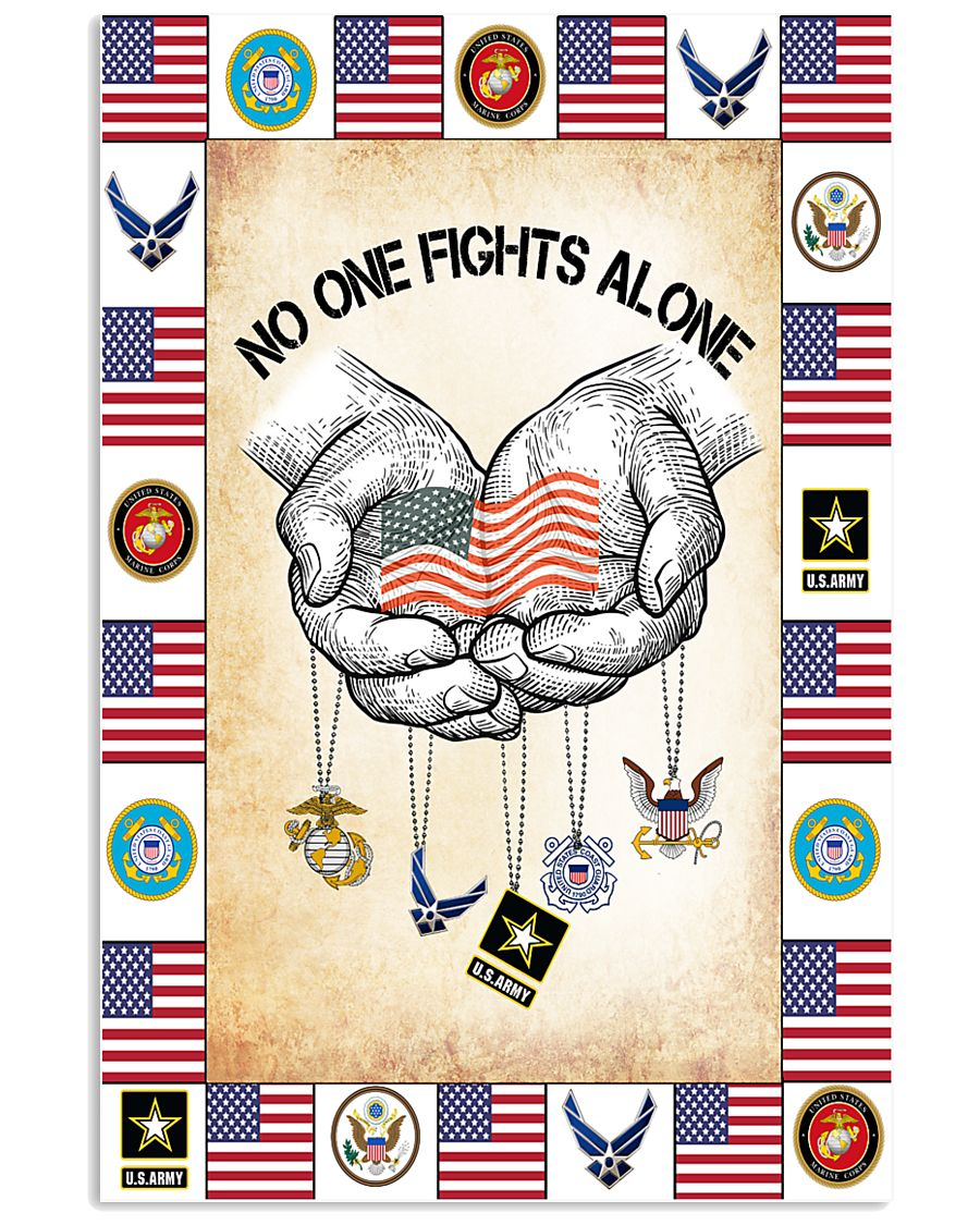 Veteran No One Fight Alone Poster Vintage Room Home Decor Wall Art Gifts Idea - Mostsuit