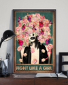 Butterfly Flower Breast Cancer Awareness Poster Fight Like A Girl Vintage Room Home Decor Wall Art Gifts Idea - Mostsuit