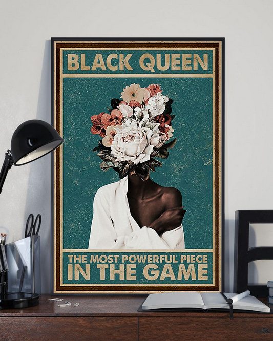 Black Queen In The Game Canvas Prints Vintage Wall Art Gifts Vintage Home Wall Decor Canvas - Mostsuit