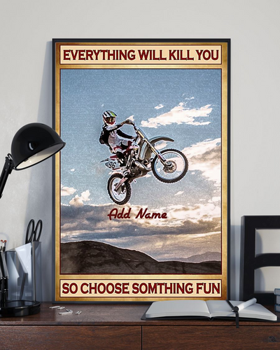 Gift Motocross Canvas Prints Choose Something Fun Vintage Wall Art Gifts Vintage Home Wall Decor Canvas - Mostsuit