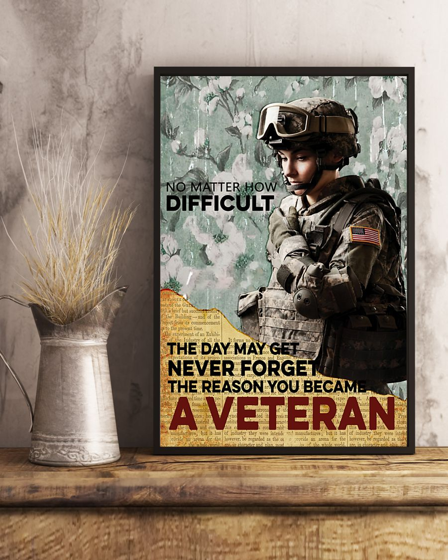 Veteran Canvas Prints No Matter How Difficult Vintage Wall Art Gifts Vintage Home Wall Decor Canvas - Mostsuit
