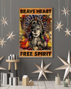 Native American Canvas Prints Brave Heart Free Spirit Vintage Wall Art Gifts Vintage Home Wall Decor Canvas - Mostsuit