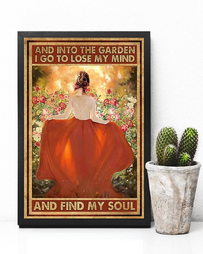 Garden Girl Poster Lose My Mind And Find My Soul Vintage Gardening Room Home Decor Wall Art Gifts Idea - Mostsuit