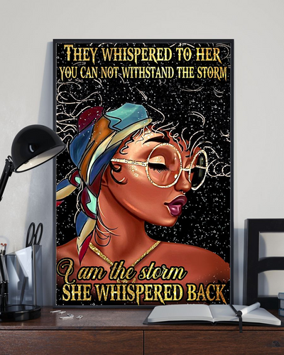 Afro Woman Black Girl Canvas Prints I Am The Storm Pride Vintage Wall Art Gifts Vintage Home Wall Decor Canvas - Mostsuit