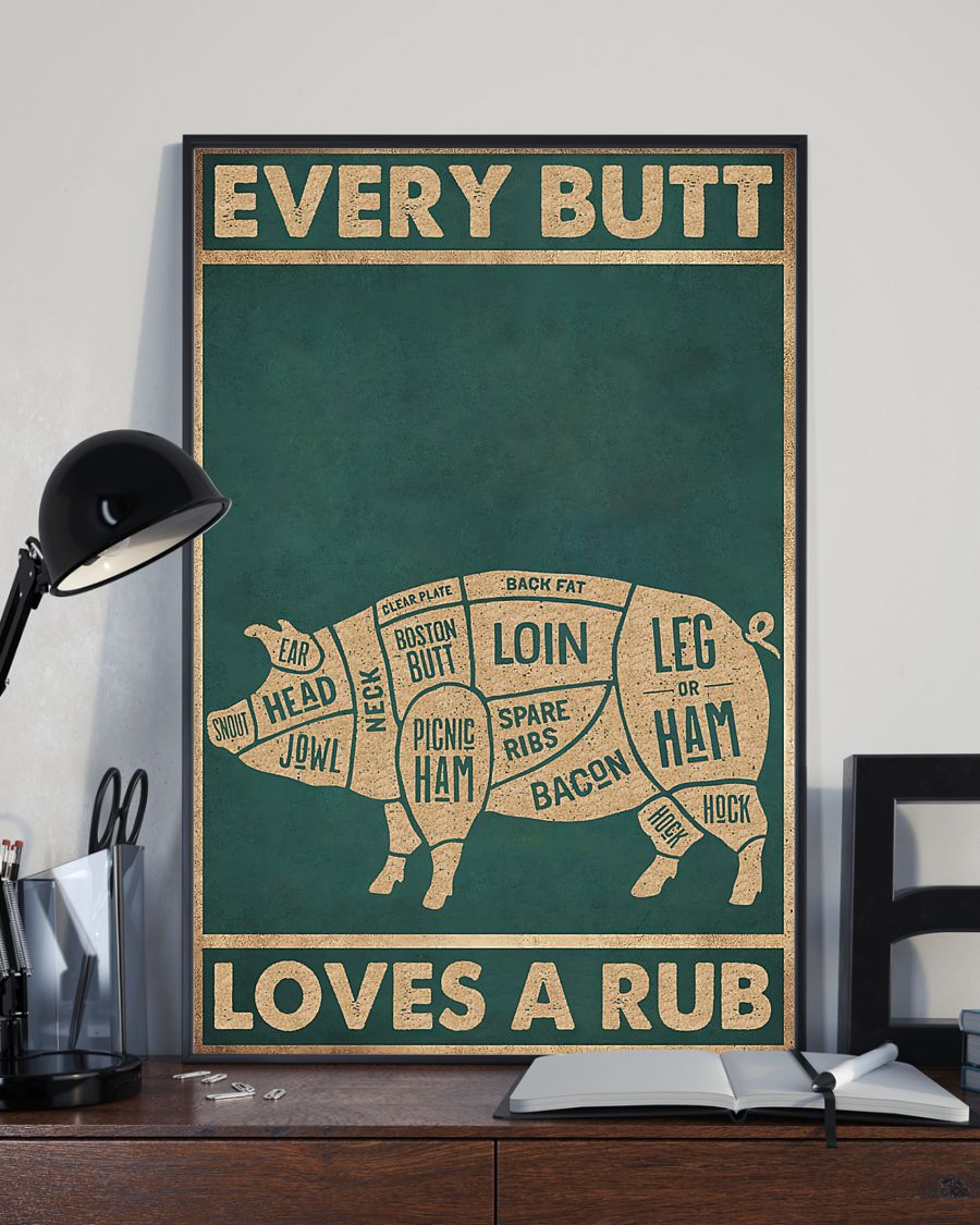 Pig Loves Canvas Prints Every Butt Loves A Rub Farm Vintage Wall Art Gifts Vintage Home Wall Decor Canvas - Mostsuit