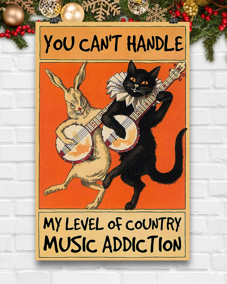 Rabbit Cat Music Addiction Poster You Can't Handle Vintage Room Home Decor Wall Art Gifts Idea - Mostsuit
