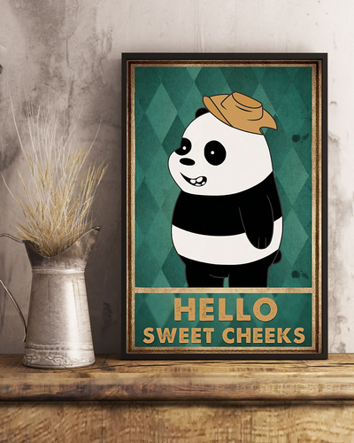 Panda Loves Poster Hello Sweet Cheeks Have A Seat Vintage Room Home Decor Wall Art Gifts Idea - Mostsuit