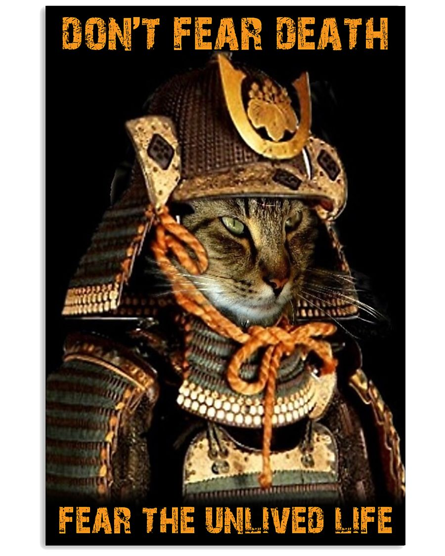 Samurai Cat Canvas Prints Don't Fear Death Fear The Unlived Life Vintage Wall Art Gifts Vintage Home Wall Decor Canvas - Mostsuit