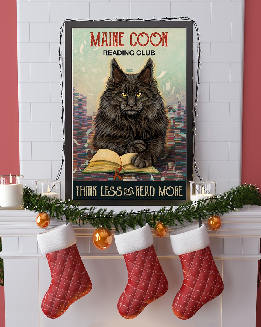 Reading Club Maine Coon Cat Canvas Prints Life Behind The Bar Vintage Wall Art Gifts Vintage Home Wall Decor Canvas - Mostsuit