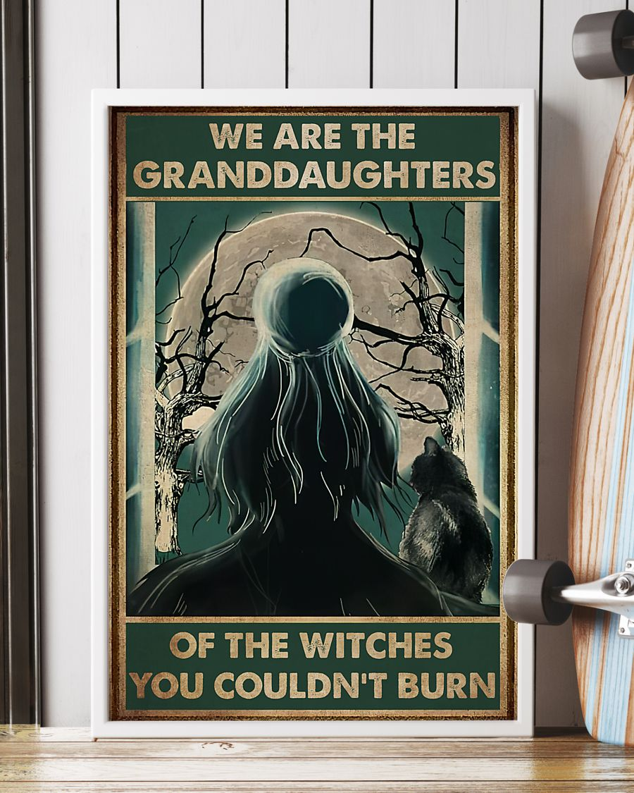 Witch Black Cat Poster Granddaughters Of Witches Vintage Room Home Decor Wall Art Gifts Idea - Mostsuit