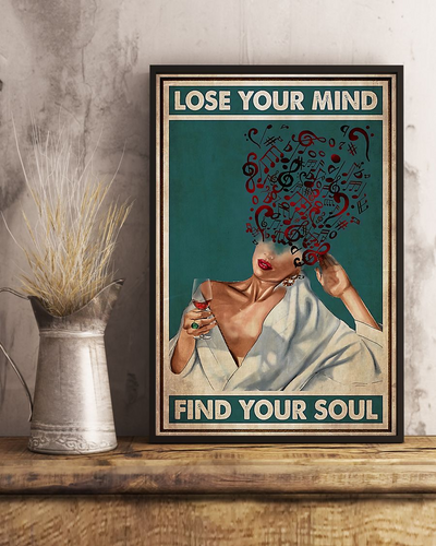 Music Wine Loves Lose Your Mind Find Your Soul Poster Retro Room Home Decor Wall Art Gifts Idea - Mostsuit