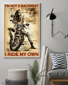 Motorcycle Girl Poster I'm Not A Backrest I Ride My Own Vintage Room Home Decor Wall Art Gifts Idea - Mostsuit