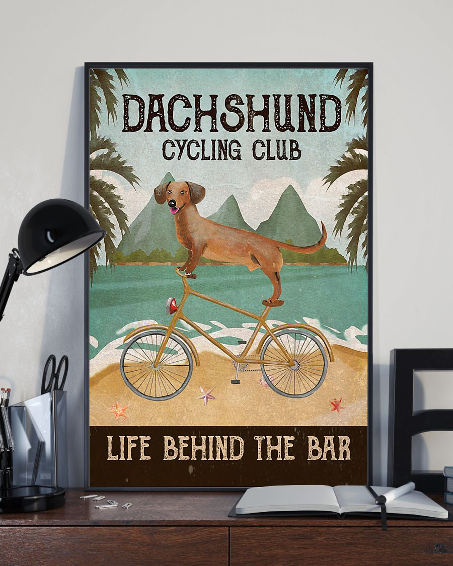 Cycling Club Dachshund Poster Life Behind The Bar Vintage Room Home Decor Wall Art Gifts Idea - Mostsuit