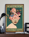 Butterfly Flowers Girl Canvas Prints She Breathes In Dirt And Exhales Flowers Vintage Wall Art Gifts Vintage Home Wall Decor Canvas - Mostsuit