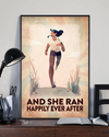 Running Poster And She Ran Happily Ever After Vintage Room Home Decor Wall Art Gifts Idea - Mostsuit