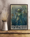Scuba Diving Poster Hello Darkness My Old Friend Vintage Room Home Decor Wall Art Gifts Idea - Mostsuit