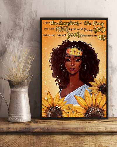 Black Queen Girl Sunflower Canvas Prints I Am The Daughter Of The Kings Vintage Wall Art Gifts Vintage Home Wall Decor Canvas - Mostsuit