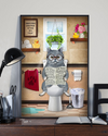 British Shorthair Cat Toilet Funny Poster Cats Loves Room Home Decor Wall Art Gifts Idea - Mostsuit