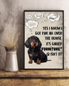 Dachshund Poster I Know I Got Fur All Over The House It's Called "Furniture" Vintage Room Home Decor Wall Art Gifts Idea - Mostsuit