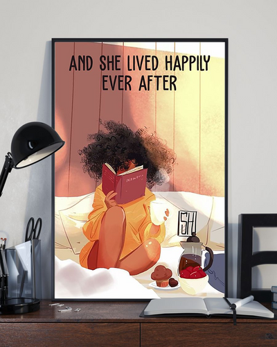 Book Tea Loves Poster And She Lived Happily Ever After Vintage Room Home Decor Wall Art Gifts Idea - Mostsuit