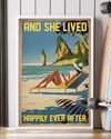Beach Poster And She Lived Happily Ever After Vintage Room Home Decor Wall Art Gifts Idea - Mostsuit