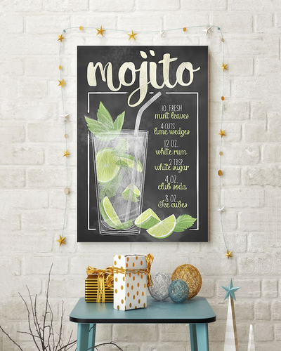 Mojito Recipe Poster Vintage Room Home Decor Wall Art Gifts Idea - Mostsuit