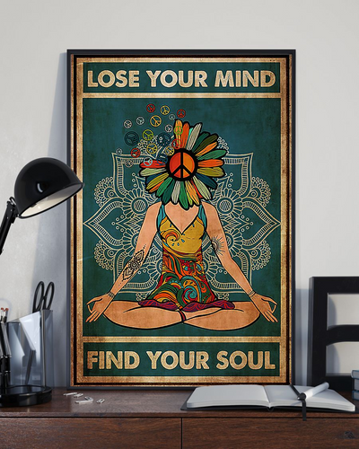 Yoga Girl Daisy Peace Canvas Prints Lose Your Mind Find Your Soul Vintage Wall Art Gifts Vintage Home Wall Decor Canvas - Mostsuit