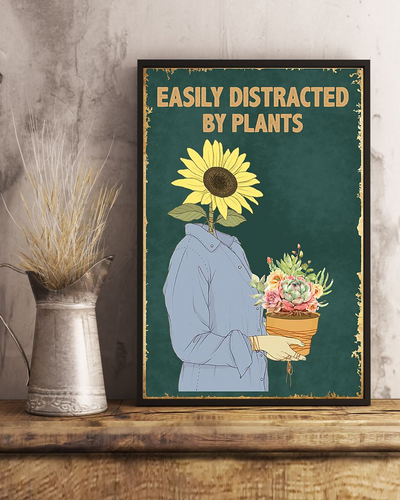 Plants Poster Easily Distracted Vintage Room Home Decor Wall Art Gifts Idea - Mostsuit