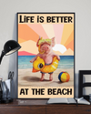 Pig Loves Canvas Prints Life Is Better At The Beach Vintage Wall Art Gifts Vintage Home Wall Decor Canvas - Mostsuit