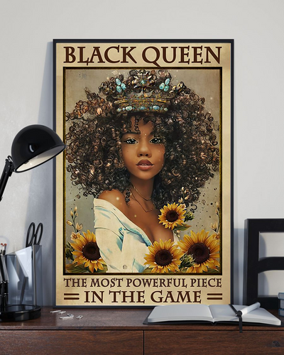 Afro Woman Canvas Prints Black Queen The Most Powerful Piece Vintage Wall Art Gifts Vintage Home Wall Decor Canvas - Mostsuit