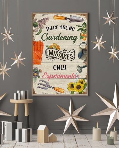 Gardening Canvas Prints There Are No Gardening Mistakes Only Experiments Vintage Wall Art Gifts Vintage Home Wall Decor Canvas - Mostsuit