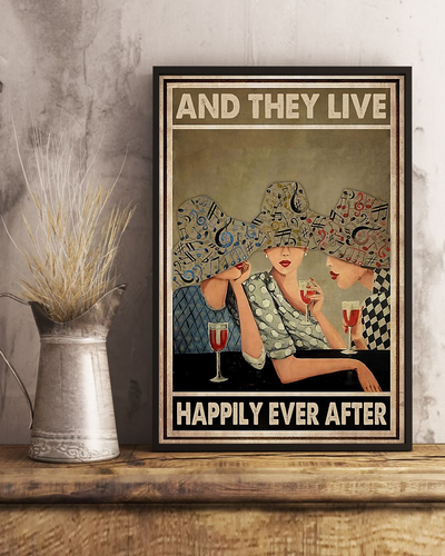 Wine Loves And They Lived Happily Ever After Canvas Prints Vintage Wall Art Gifts Vintage Home Wall Decor Canvas - Mostsuit