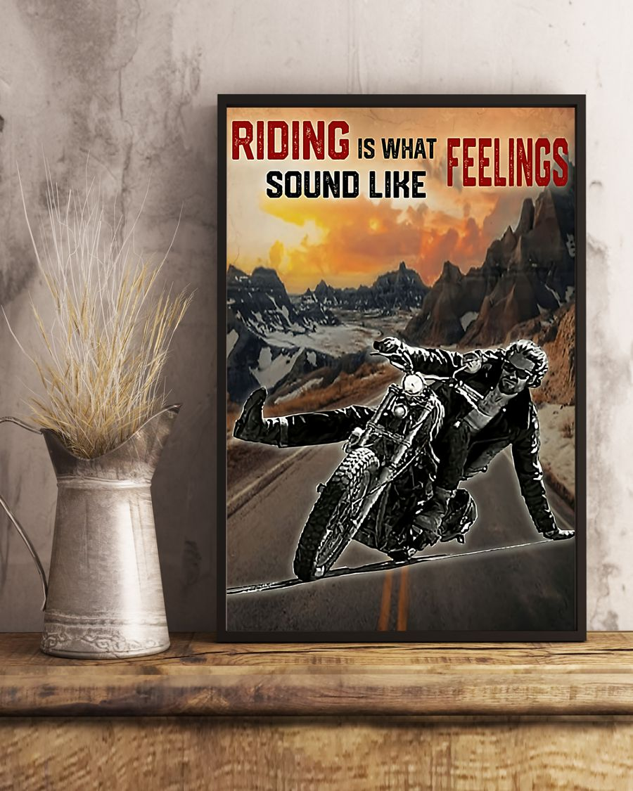 Motorcycle Biker Canvas Prints Riding Is What Feelings Sound Like Vintage Wall Art Gifts Vintage Home Wall Decor Canvas - Mostsuit