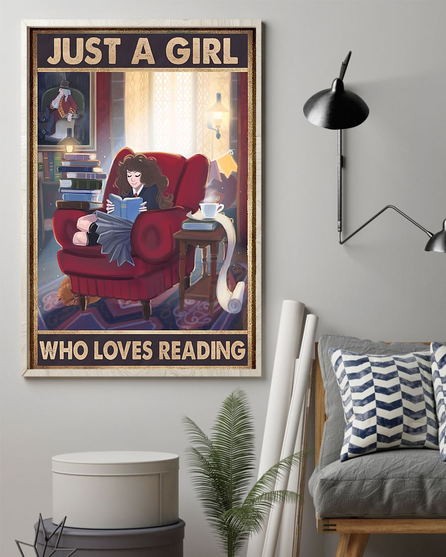 A Girl Loves Reading Canvas Prints Vintage Wall Art Gifts Vintage Home Wall Decor Canvas - Mostsuit