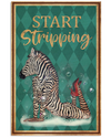 Funny Zebra Loves Canvas Prints Start Stripping Vintage Wall Art Gifts Vintage Home Wall Decor Canvas - Mostsuit
