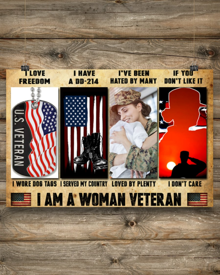 Woman Veteran Poster I Don't Care If You Don't Like It Vintage Room Home Decor Wall Art Gifts Idea - Mostsuit