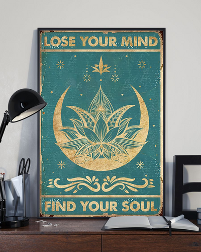 Lotus Poster Lose Your Mind Find Your Soul Vintage Room Home Decor Wall Art Gifts Idea - Mostsuit