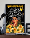 Black Girl Pride Canvas Prints I Am A Daughter Of God I Am Fearless Vintage Wall Art Gifts Vintage Home Wall Decor Canvas - Mostsuit