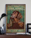 Dachshund Canvas Prints That's What I Do I Drink Whiskey Vintage Wall Art Gifts Vintage Home Wall Decor Canvas - Mostsuit