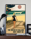 Surfing Poster The Ocean Is Calling And I Must Go Vintage Room Home Decor Wall Art Gifts Idea - Mostsuit