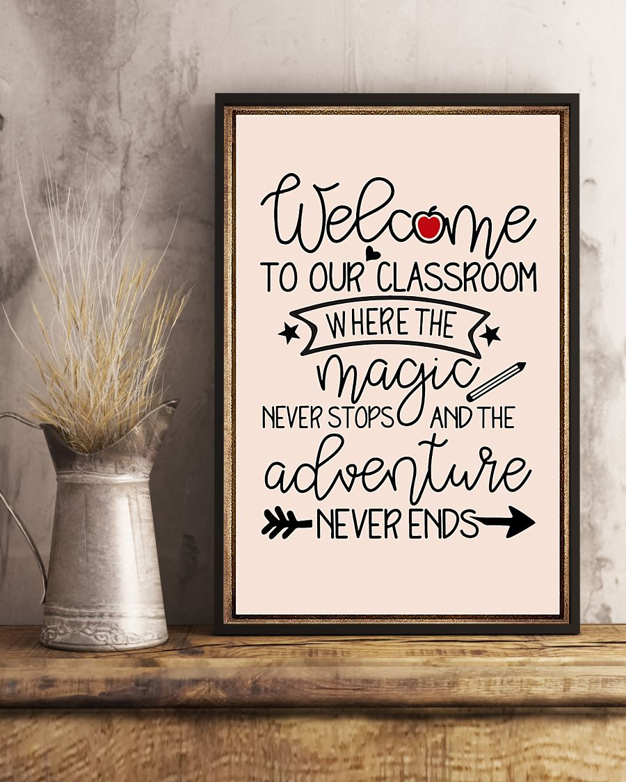 Welcome To Our Classroom Teacher Canvas Prints Vintage Wall Art Gifts Vintage Home Wall Decor Canvas - Mostsuit