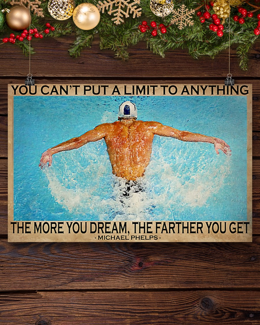Swimming The More You Dream The Farther You Get Canvas Prints Swimmer Wall Art Gifts Vintage Home Wall Decor Canvas - Mostsuit